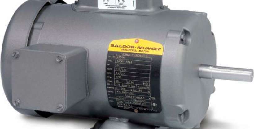 Baldor Single Phase Motor Stock Image.