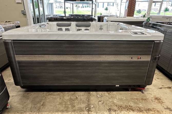 Bullfrog Spa in a showroom.