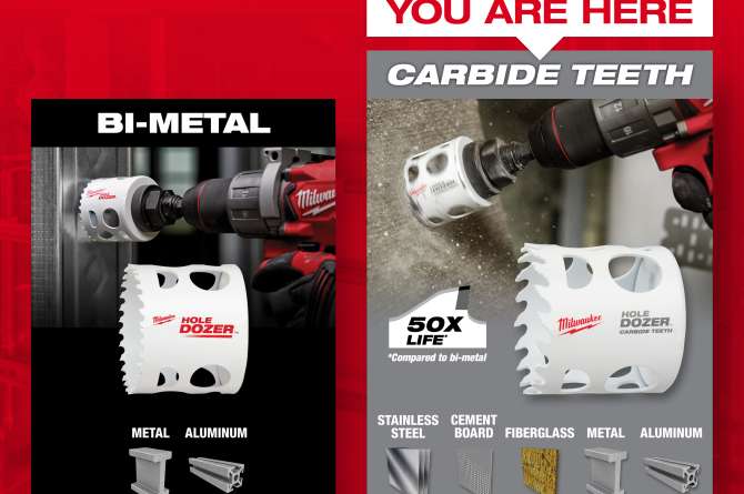 Milwaukee Accessories photo gallery showcasing various tools.