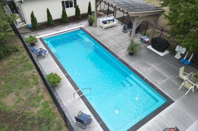fiberglass pool outdoors
