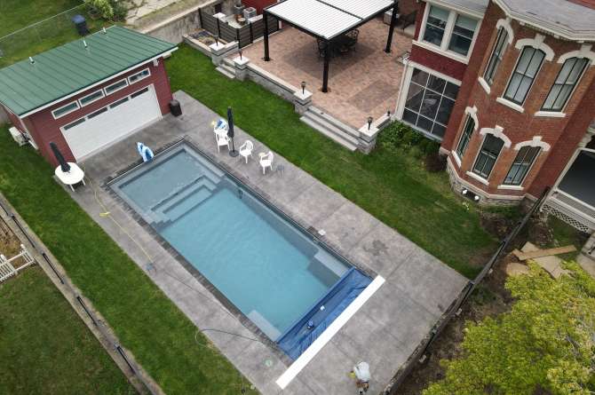 fiberglass pool outdoors