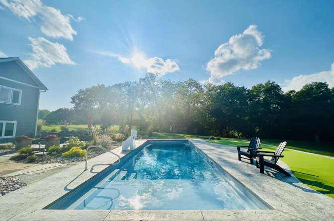 fiberglass pool outdoors
