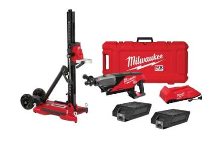 A product listing for a rental Milwaukee Core Drill.