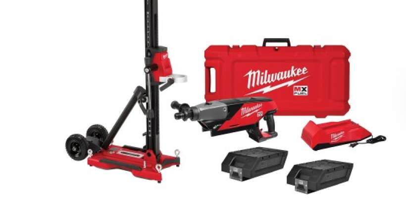 A product listing for a rental Milwaukee Core Drill.