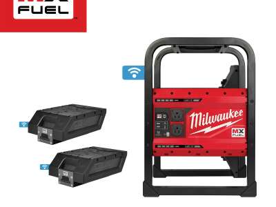 A product listing for a power supply rental from the Milwaukee brand.