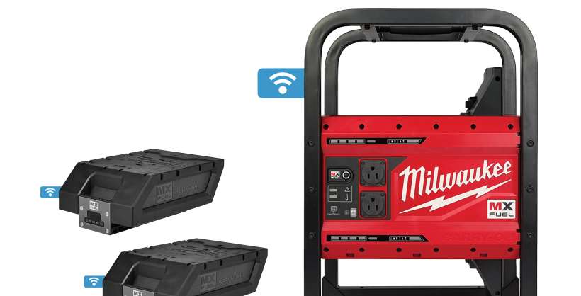 A product listing for a power supply rental from the Milwaukee brand.