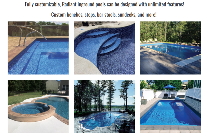 Radiant Inground Pools product offerings.