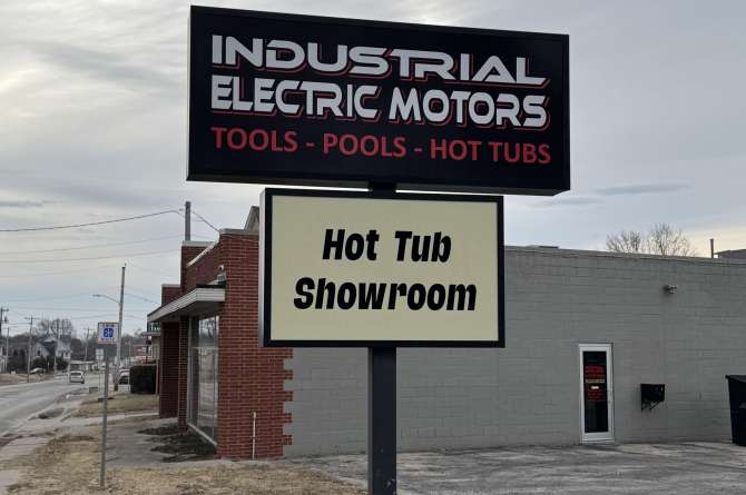 The second location of the industrial electric motors business with the hot tub showroom.