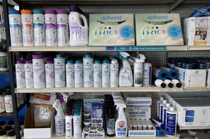 A selection of spa chemicals
