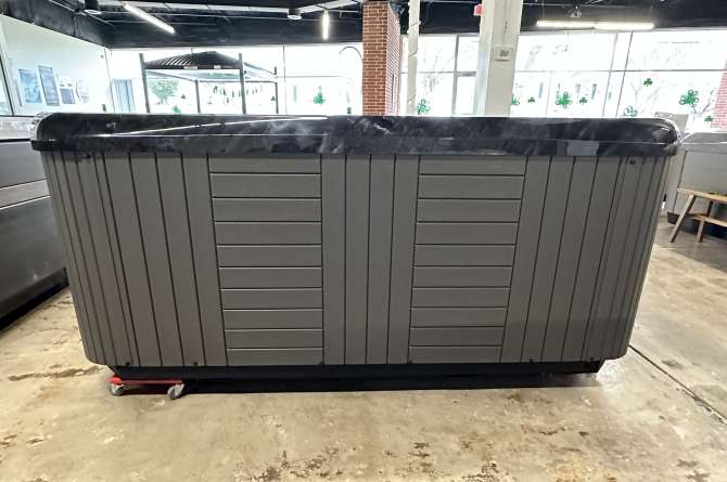 Vegas Celebrity Spa being displayed in a showroom.